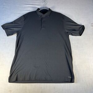 Greg Norman 1/4 Button Polo Golf Shirt Size Large Gray With Pin Dots